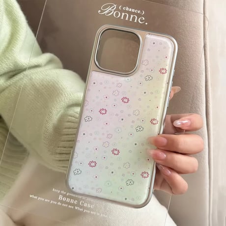 S74702 さりげな小花のパール調iPhoneケース