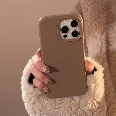 S74932 くすみブラウンマット iPhoneケース