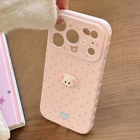 S75342 もこもこプードルドットiPhoneケース