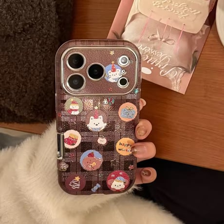 K23133 くまちゃんショコラ グリップ付きiPhoneケース