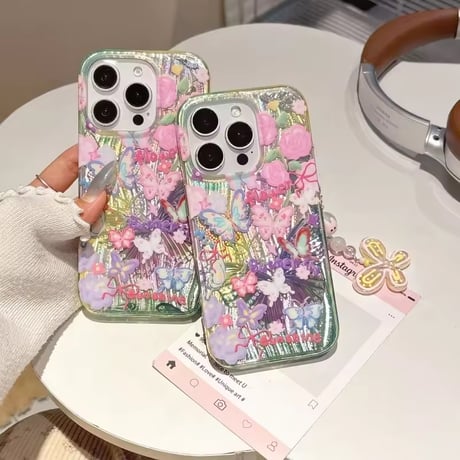 S75427 バタフライドリーム きらめきグリッターiPhoneケース