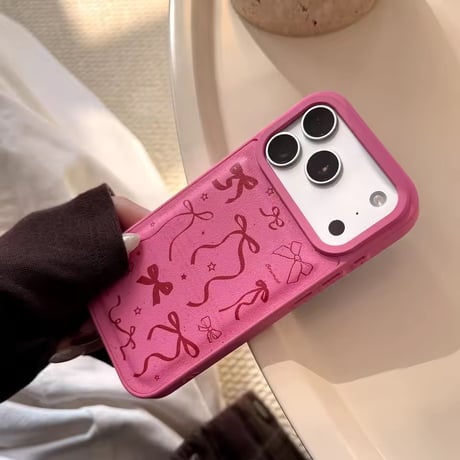 S75390 リボンシャワー ピンクiPhoneケース