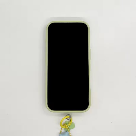 K23178 カスタムカラー リップポケット付きiPhoneケース＆チャームストラップセット