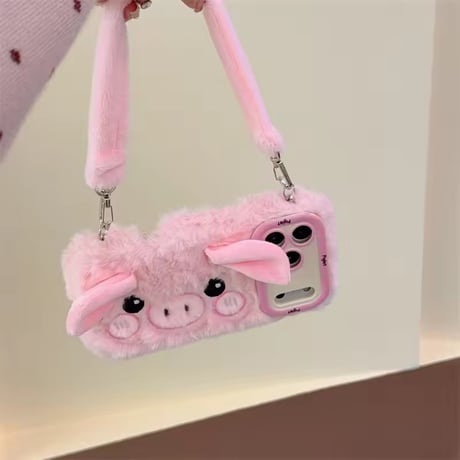 K22970 ふわもこピギーショルダー iPhoneケース