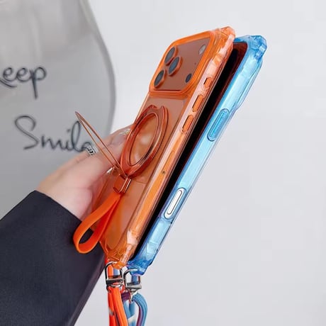 K23027 MagSafe対応 ストラップ付きリングスタンドiPhoneケース