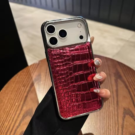 S74944 クロコ調グリッター iPhoneケース
