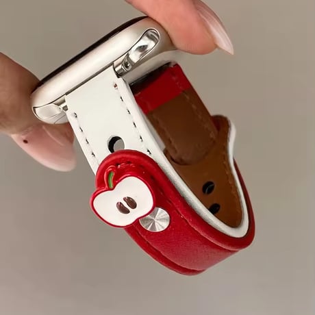 N00201 りんごワンポイントレザー Apple Watchバンド