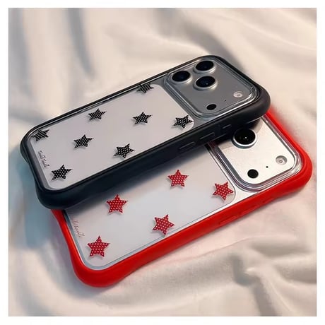 L62403 スターカラーフレームクリアiPhoneケース
