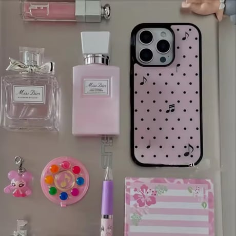 S74846 ミュージックドットのガーリーiPhoneケース