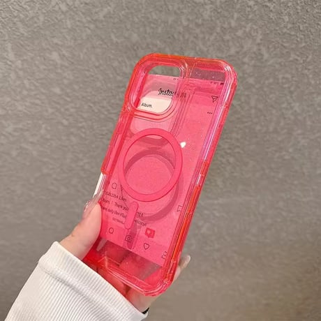 L62329 グリッタークリア MagSafe対応 iPhoneケース