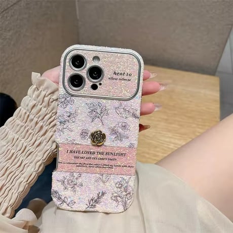 S75091 シャイニーガーリーフラワー iPhoneケース