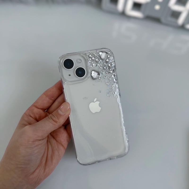 全機種対応◎ ストーン 高品質 おしゃれ クリア ラメ iphoneケース