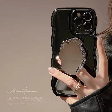 K22954 メタルプレートグリップ ウェーブミラー iPhoneケース