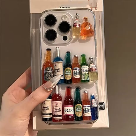 L62139 ミニチュア酒ボトル iPhoneケース