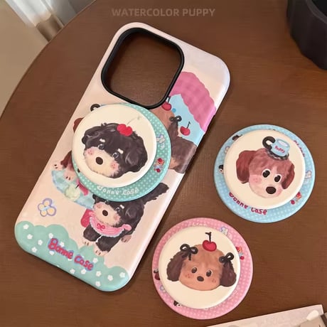 K22934 わんちゃんパーティー MagSafe対応 iPhoneケース（ソケット付き）