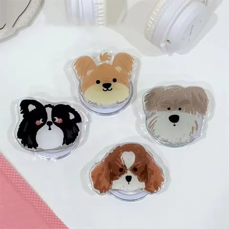 P0391 ゆるわんこ フェイス MagSafe対応スマホグリップ
