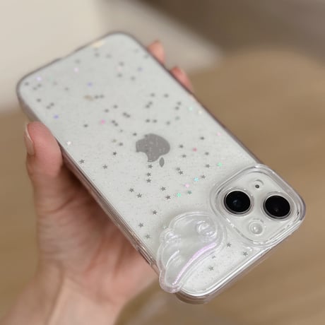 天使の羽 エンジェル 推し活にも クリア ラメ iphoneケース L66148