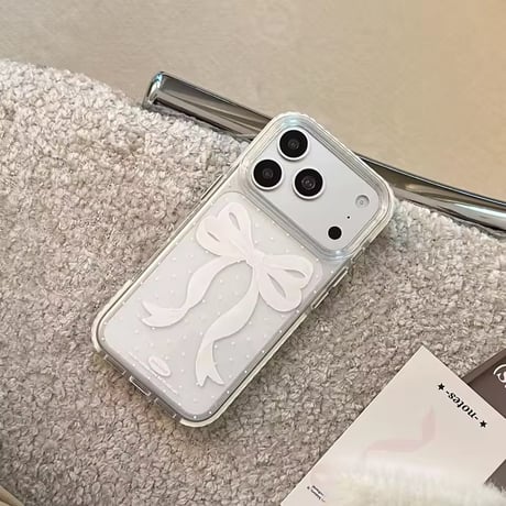L62481 ドットリボンクリアiPhoneケース