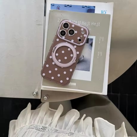 K23191 ドットリングスタンド付きクリアiPhoneケース