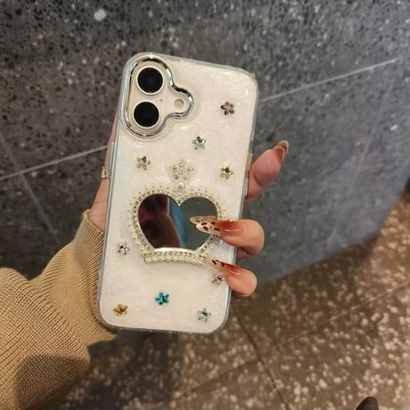 K22756 きらめきハートミラーの王冠iPhoneケース