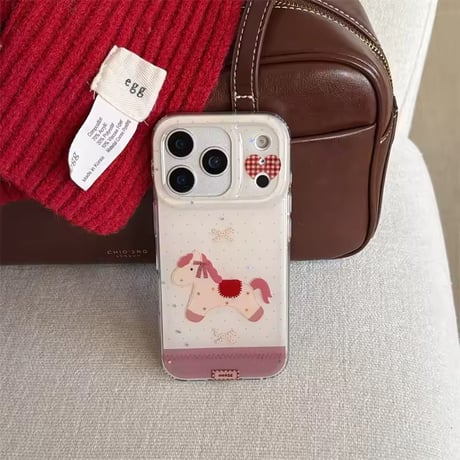 S75389 チェックハートポニー iPhoneケース