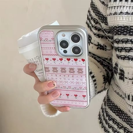 S74459 ジンジャーハートピンク iPhoneケース