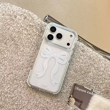 L62481 ドットリボンクリアiPhoneケース