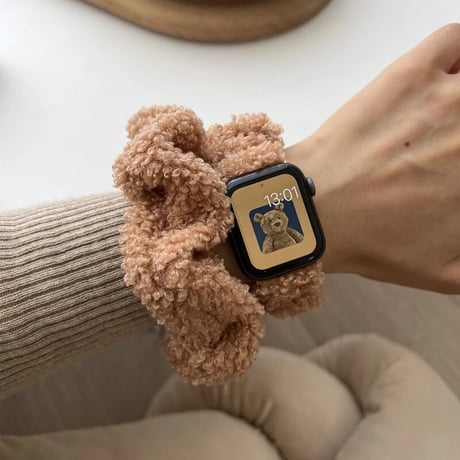 N00109 もこもこシュシュ風 Apple Watchバンド