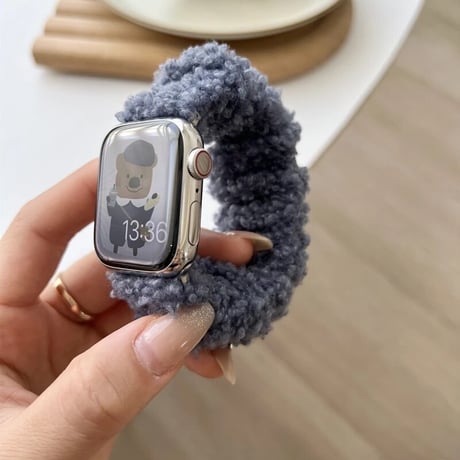 N00109 もこもこシュシュ風 Apple Watchバンド