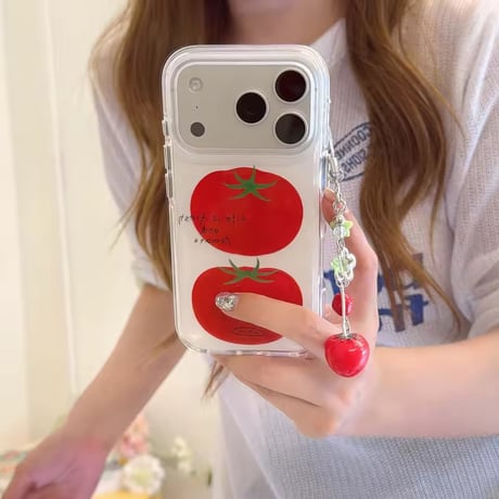 S75480 トマトチャーム付きiPhoneケース