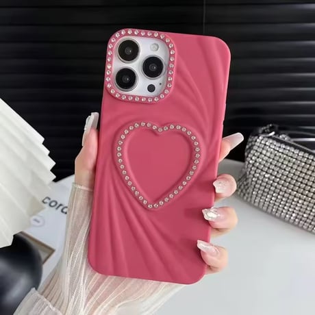 S74696 ビジューラブハート iPhoneケース
