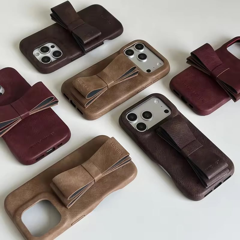 K23003 レザー風リボンスタンド iPhoneケース | nanomita