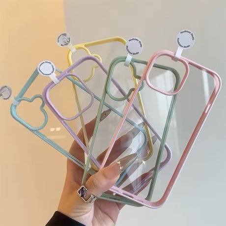 L62274 ふちどりカラーのクリアiPhoneケース