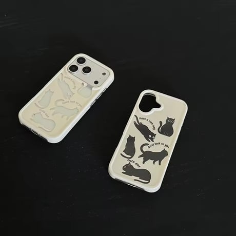 S75187 ゆるねこシルエット iPhoneケース