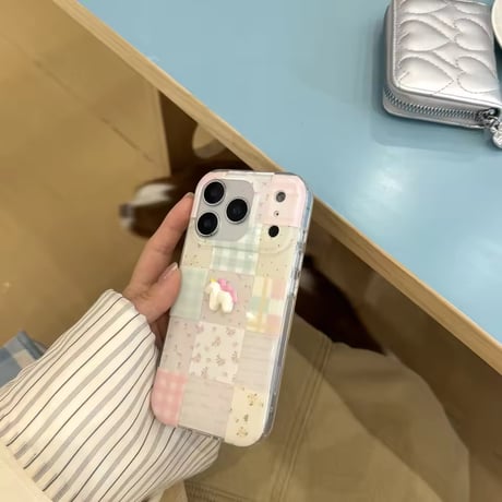 S75235 ゆめかわパッチワーク ユニコーンiPhoneケース