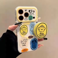 K23114 ポップドッグステッカー風 MagSafeグリップ付きiPhoneケース
