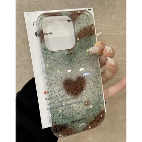 S74394 スターリーハートグリッター iPhoneケース