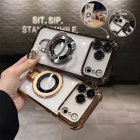 K22889 メタリックリングスタンド iPhoneケース