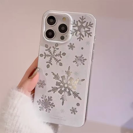 S74360 スノーフレークグリッター iPhoneケース
