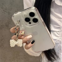L61959 パールリボンクリアiPhoneケース