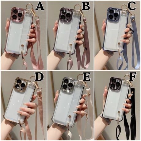 K22644 2wayストラップ＆スタンド クリアiPhoneケース