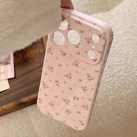 S75399 くすみカラーミニブーケiPhoneケース