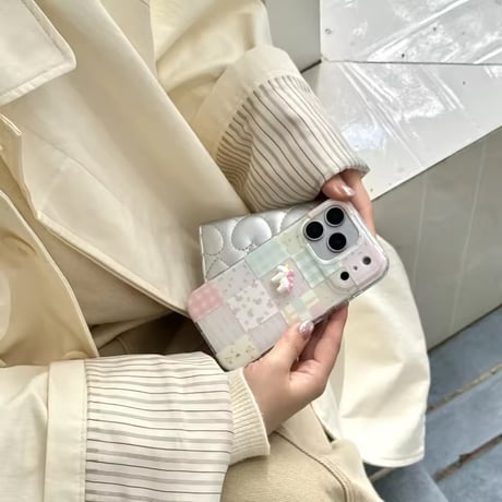 S75235 ゆめかわパッチワーク ユニコーンiPhoneケース