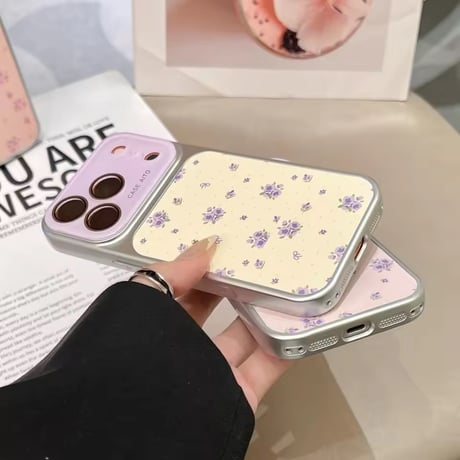 S75646 フラワーガーデンレザー風iPhoneケース