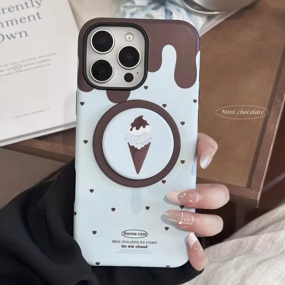 K22887 ミントチョコアイスクリーム iPhoneケース | nanomita