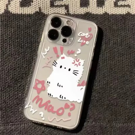 S75365 ゆるかわドッグ＆キャット らくがきiPhoneケース