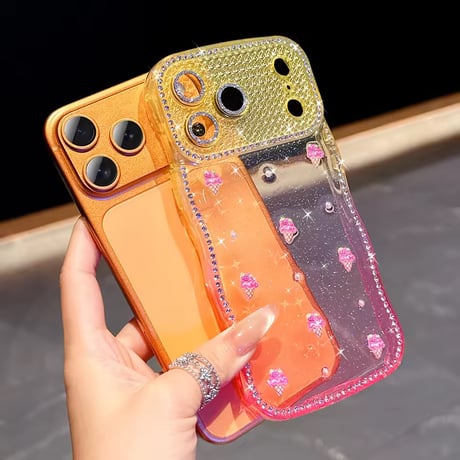 L62376 きらきらフルーツデコ iPhoneケース