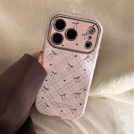S75261 リボンドットチェック iPhoneケース