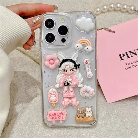 L62042 ラビットドリーム ぷっくりデコ iPhoneケース