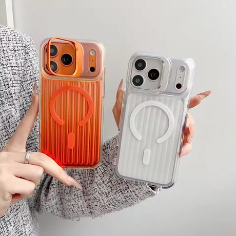 K23148 オーロラウェーブ カメラスタンドiPhoneケース